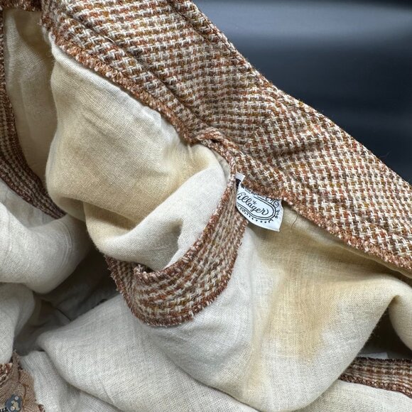 Vintage Womens Pants Tan Brown Houndstooth The Villager USA Union Made Retro - Picture 7 of 9